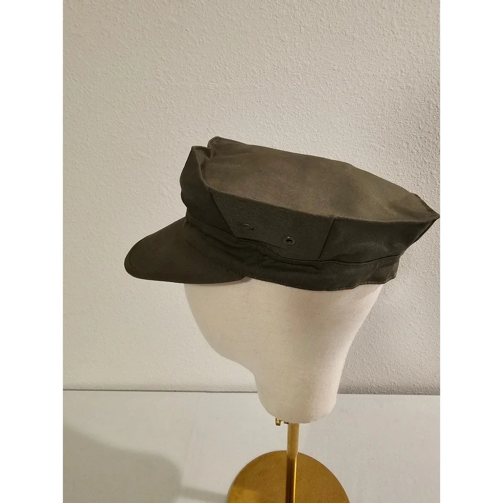 USMC Medium Utility Cap Olive Drab Green EGA Emblem Military Hat